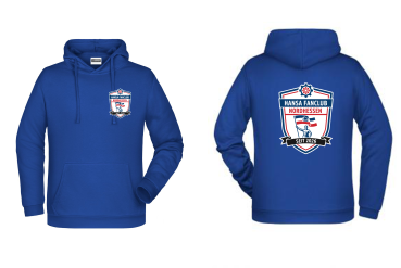 Hoody "Hansa Fanclub Nordhessen" - royalblau - Brustlogo & gr. Rückenlogo
